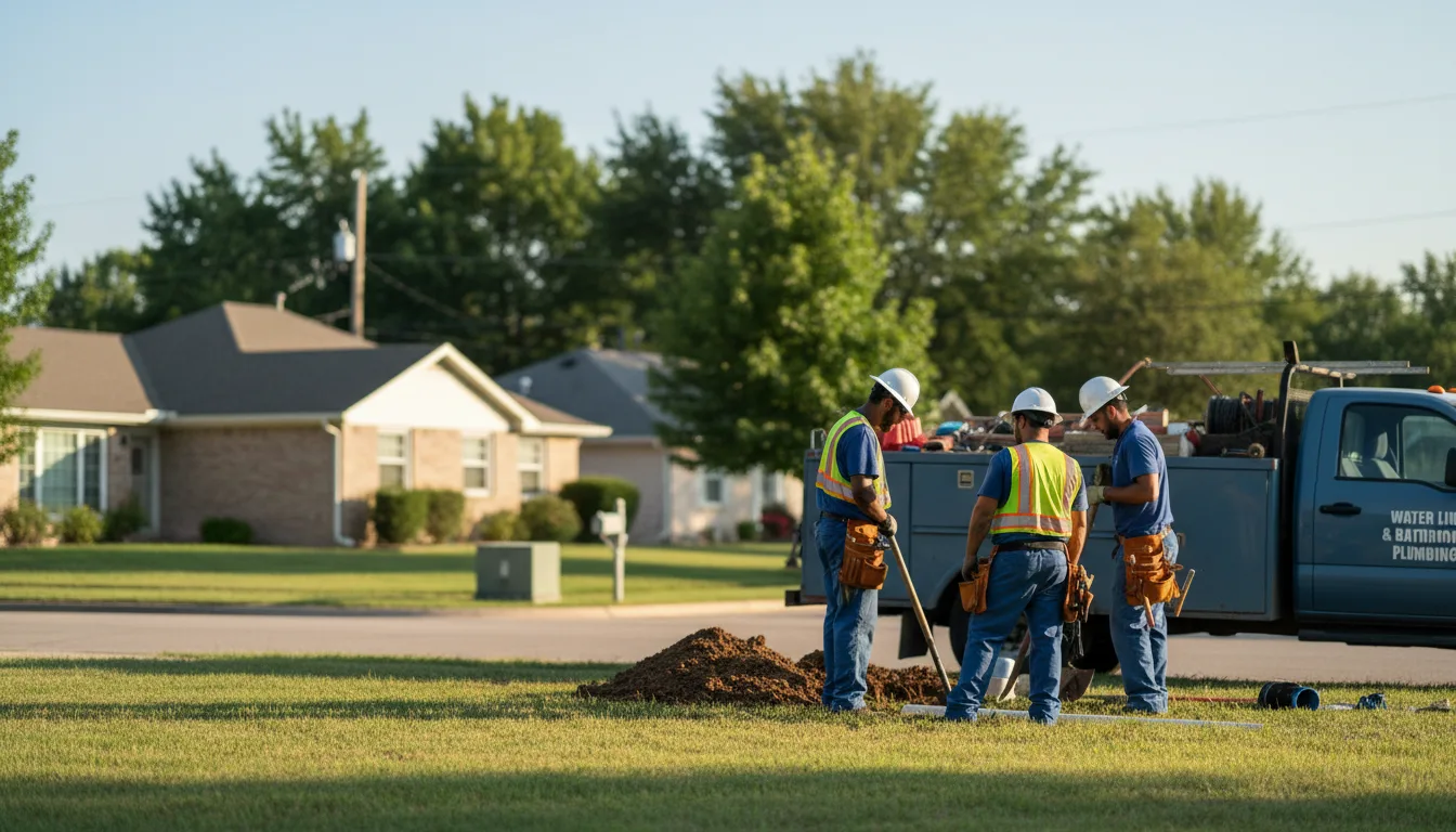 Residential water line and bathroom plumbing service in Mills, NM